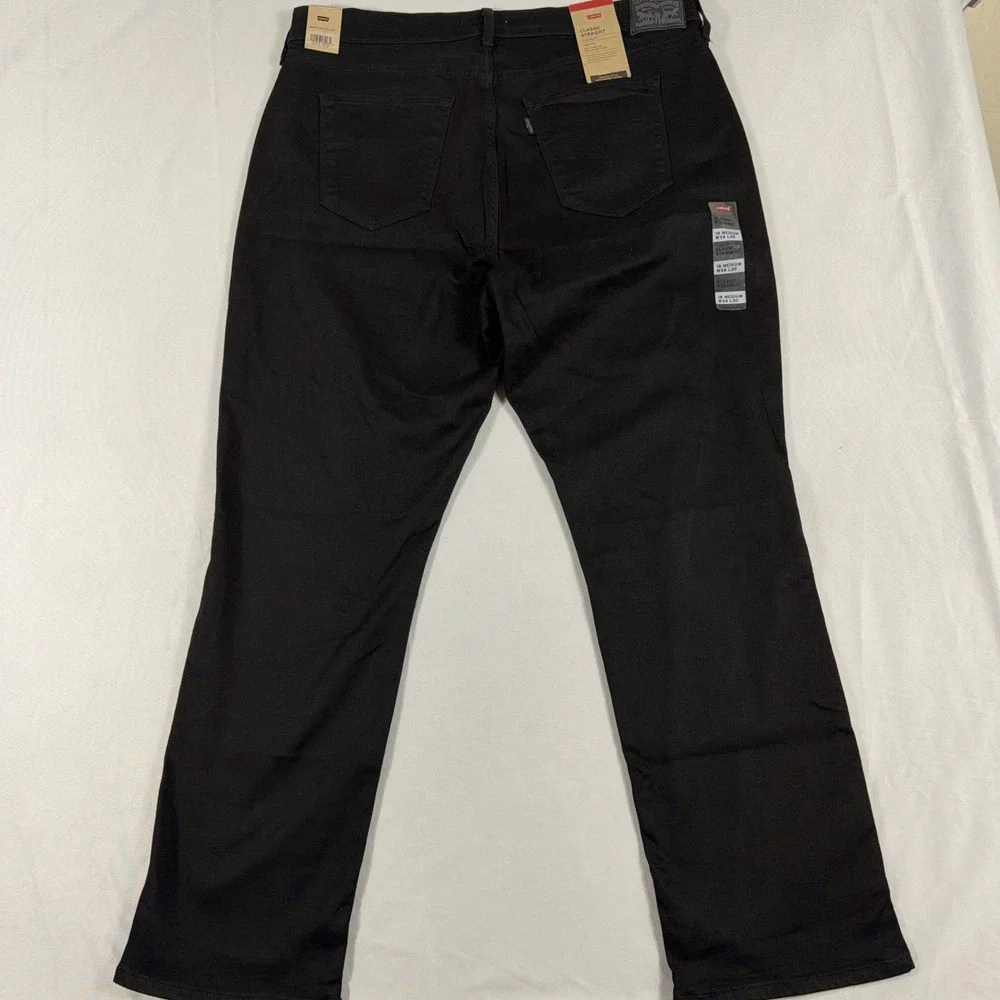 Levi's Classic Straight Hypersoft Mid Rise Jeans 18‎ Medium W34 L30 Black NWT